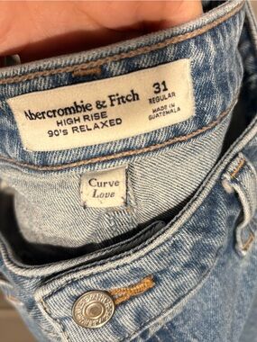 Abercrombie & Fitch High-Rise Light Blue Denim Jeans Patchwork